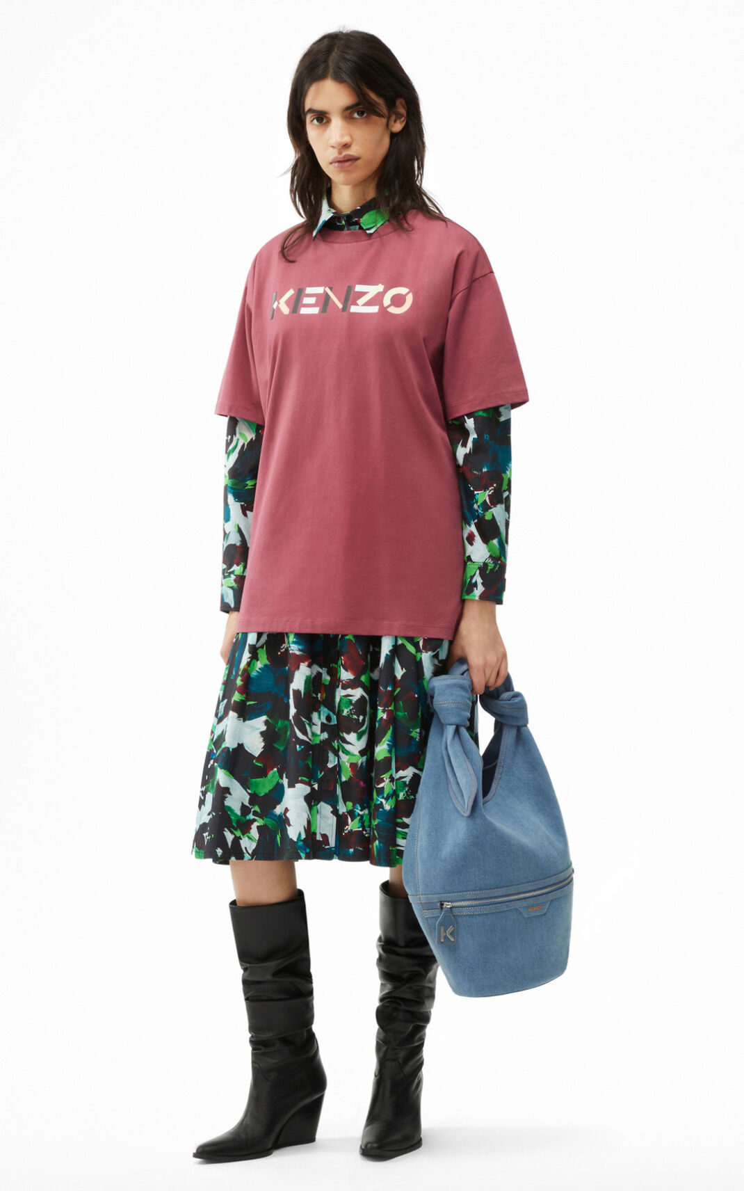 T Shirt Kenzo Logo oversized Femme Noir | YJGQ-43165